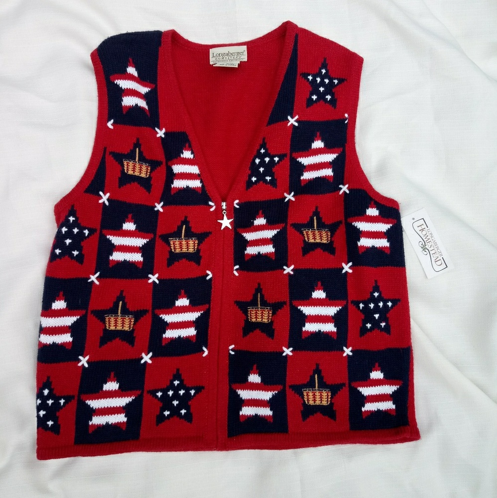 NWT Longaberger Homestead Americana Vest